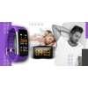 Smartwatch GIEWONT czarno fioletowy z 2 wymiennymi paskami