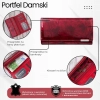 Portfel damski skórzany lakierowany ze wzorem motyle