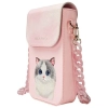 Nimmy Zestaw 3w1 torebka na telefon +    portfel + etui na lokalizator różowy/pink Big Eyed Pet 2.0 Cat