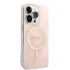 Zestaw Guess GUBPP14LH4EACSP Case+ Charger iPhone 14 Pro 6,1 różowy/pink hard case 4G Print MagSafe