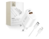 Ładowarka sieciowa Tech-Protect NCA30 PD 30W QC3.0 USB-A / USB-C + Kabel USB-C / Lightning 100cm - biała