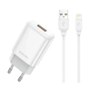 JELLICO ładowarka sieciowa EU01 2.4A 12W 1xUSB + kabel Lightning Biały