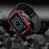 Protect Strap Band opaska z etui do Apple Watch 9 / 8 / 7 / 6 / 5 / 4 / 3 / 2 / SE / SE2 (41 / 40 / 38mm) obudowa pancerny pokrowiec na zegarek czarny