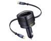 Ładowarka samochodowa Baseus Enjoyment Max 90W 2 x kabel USB-C + USB-A + USB-C - czarna