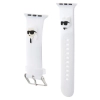 Karl Lagerfeld Pasek KLAWMSLKCNH AppleWatch 38/40/41mm biały/white strap 3D Rubber Karl&Choupette Heads