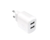 Ładowarka sieciowa Puro PROLITE 10W 2x USB-A - biała