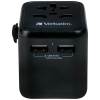 Verbatim Adapter podróżny EU/UK/US2xUSB-A UTA-01 czarny/black 49543