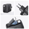 USAMS Ład. siec. 1xUSB-C ze zwijanymkablem USB-C Retractable PD+QC 30W Gan Fast Charging czarny/black YC Series CC241TC01 (US-CC241)