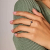 Pierścionek z żółtego złota z szafirem 0,50ct elegancki