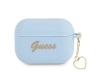 Guess GUAPLSCHSB AirPods Pro cover niebieski/blue Silicone Charm Heart Collection