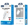 JELLICO ładowarka sieciowa C7 22.5W 1xUSB QC3.0 + kabel Lightning Biały