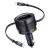 Ładowarka samochodowa Baseus Enjoyment Max 90W 2x USB-C + kabel USB-C i Lightning - czarna
