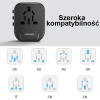 USAMS Adapter siec. 2xUSB T55 12W4w1 US/AU/EU/UK czarny/black CC173TC01 (US-CC173) Univesal Travel Charger
