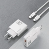 Ładowarka sieciowa GaN Dudao A30EUT 30W USB-A / USB-C + kabel USB-C - USB-C - biała