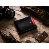 Portfel skórzany PTN 304.01 2-1-1 Black+Red