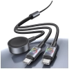 Kabel USAMS Huan Series SJ754 72W USB-C  do USB-C + USB-C + ładowarka bezprzewodowa do zegarka tarnish