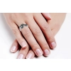 Pierścionek srebrny klucz wiolinowy z markazytami elegancki