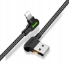 MCDODO KABEL KĄTOWY 90° LIGHTNING DWUSTRONNY DO IPHONE 11 12 13 14 LED 3M