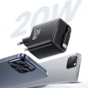USAMS Ład. siec. 1xUSB-C ze zwijanymkablem USB-C Retractable PD+QC 20W Gan Fast Charging biały/white YC Series CC233TC02 (US-CC233)