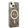 Zestaw Guess GUBPP14MH4EACSW Case+ Charger iPhone 14 Plus / 15 Plus 6.7 brązowy/brown hard case 4G Print MagSafe