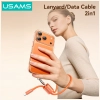 Kabel USAMS U97 60W USB-C do USB-C       handstrap 30cm tarnish