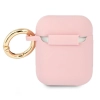 Guess GUA2SSSI AirPods 1/2 cover różowy/pink Silicone Vintage Script