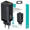 USAMS Ład. siec. 1xUSB-C+1xUSB T47 65W(only head) PD Fast Charging Super Si czarny/black CC153TC01  (US-CC153)