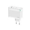 JELLICO ładowarka sieciowa C118 GaN PD 100W 2xUSB-C + 1xUSB QC3.0 + kabel USB-C - Lightning Biały