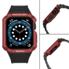 Protect Strap Band opaska z etui do Apple Watch 9 / 8 / 7 / 6 / 5 / 4 / 3 / 2 / SE / SE2 (41 / 40 / 38mm) obudowa pancerny pokrowiec na zegarek czarny