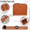 Portfel damski skórzany mały pomarańczowy z ochroną RFID