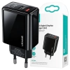 USAMS Ład. siec. 1xUSB-C+1xUSB T40 20WLED (only head) PD3.0 +QC3.0 Fast Charging czarny/black CC133TC01 (US-CC133)