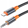 MCDODO KABEL AUX DO IPHONE X 14 PRZEJŚCIÓWKA ADAPTER LIGHTNING MINI JACK SPIRALNY SPRĘŻYNOWY 2M