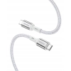 INNOSTYLE POWERFLEX ULTRA KABEL USB-C SZYBKIE ŁADOWANIE THUNDERBOLT 10GBPS 100W KEVLAR 2M SREBRNY