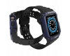 Protect Strap Band opaska z etui do Apple Watch 7 / 6 / 5 / 4 / 3 / 2 / SE (45 / 44 / 42mm) obudowa pancerny pokrowiec na zegarek czarny / niebieski