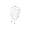 FONENG ładowarka sieciowa EU66 PD 20W 1xUSB-C + 1xUSB QC3.0 + kabel USB-C - USB-C Biały
