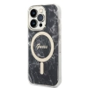 Zestaw Guess GUBPP14LHMEACSK Case+ Charger iPhone 14 Pro 6,1 czarny/black hard case Marble MagSafe