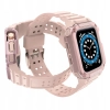 Protect Strap Band opaska z etui do Apple Watch 9 / 8 / 7 / 6 / 5 / 4 / 3 / 2 / SE / SE2 (41 / 40 / 38mm) obudowa pancerny pokrowiec na zegarek różowy