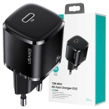 USAMS Ład. siec. 1xUSB-C T36 mini 20W(only head) PD3.0 Fast Charging czarny/black CC124TC01 (US-CC124)