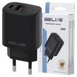 Beline Ład. siec. 1x USB-C + 1x USB 20Wczarna /black (only head) PD 3.0 + QC 3.0  BLN2CB20