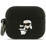 Etui Karl Lagerfeld Silicone             Karl&Chaupette Head 3D do AirPods Pro 3 czarny