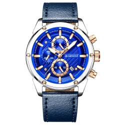 Zegarek Męski Giewont Chronograph Sapphire Srebrno Niebieski GW8810-A2