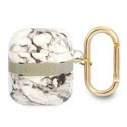 Guess GUA2HCHMAG AirPods 1/2 coverszary/grey Marble Strap Collection