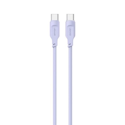 USAMS Kabel USB-C na USB-C 100W 1,2mPort Display Fast Charging Lithe Series purpurowy/purple SJ567USB03 (US-SJ567)