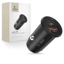 TECH-PROTECT CC02 2-PORT CAR CHARGER PD35W/QC3.0 BLACK TECH-PROTECT CC02 2-PORT CAR CHARGER PD35W/QC3.0 BLACK