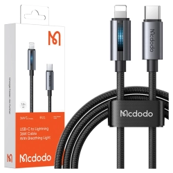 MCDODO ŁADOWARKA KABEL USB-C LIGHTNING SZYBKIEGO ŁADOWANIA DO IPHONE 1M LED