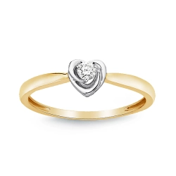Pierścionek zaręczynowy z diamentem serca do stylizacji