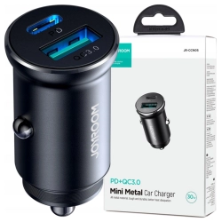 Mini ładowarka samochodowa Joyroom JR-CCN05 30W USB-A USB-C - czarna