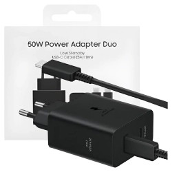 Ład. siec. Samsung EP-T5020XBEGEU PD 50W+ kabel USB-C/USB-C 5A 1.8m Super Fast Charge czarny/black