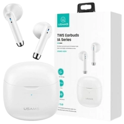 USAMS Słuchawki Bluetooth 5.0 TWS IA series bezprzewodowe biały/white BHUIA02 (US-IA04)