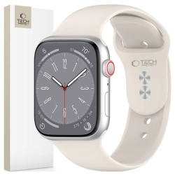 TECH-PROTECT SILICONE APPLE WATCH 6 / 7 / 8 / 9 / 10 / SE (40 / 41 / 42 MM) STARLIGHT